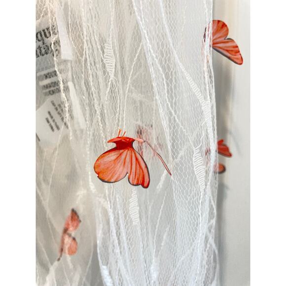 Unique Vintage 3D Butterfly Blouse Long Sleeve Lace with Bow Collar Sz XS #34 - Picture 8 of 9